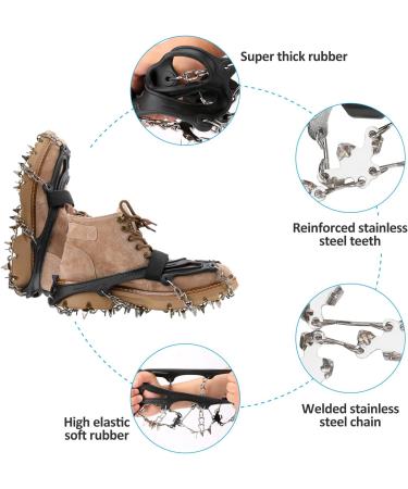 Qinkada 25 Stainless Steel Snow Traction Spikes for Boots - Anti-Slip Cleats for Hiking, Fishing, Climbing | Medium Size - Buy Online on GoSupps.com