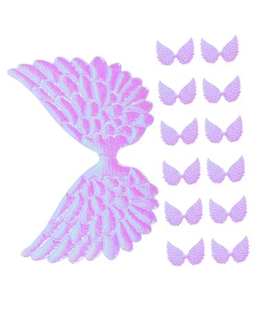 Operitacx 12pcs Small Wing Decorative Patches Wings for Diy Crafts Tiara Crown Purple Cloth 3d Christmas Tree Purple 12.50X7.00X0.10CM
