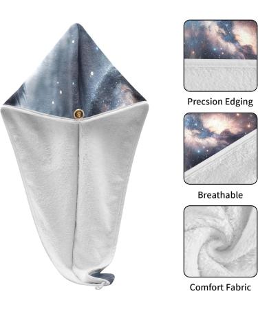 Wolf Hair Towel 2 Pack - Super Absorbent Quick Dry Hair Turbans for Women & Girls with Button Twisty Wrap - Buy Online on GoSupps.com