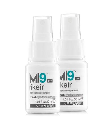 M9 Innovative Hair Repair Treatment - Sulfate and Paraben Free - Pre-Shampoo Hair Protein Serum for Damaged Dry Hair and Split Ends - Enriched with Avocado Oil (1.01 fl oz x 2) by NAPURA