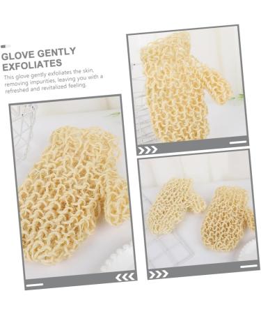 POPETPOP Bath Rubbing Gloves Exfoliating Gloves for Shower Body Scrub Gloves Shower Gloves Shower Back Scrubber Shower Mittens Tools Exfoliating Gloves for Body Sisal Wash Gloves Frosted - Buy Online on GoSupps.com