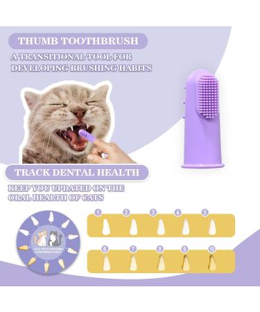 VVHOMIFE Cat Toothbrush Complete Kitty Dental Care Kit with Teeth Whitening Tracker - Premium Brushes for Cats Easy Oral Hygiene & Gap Cleaning-cat - Buy Online on GoSupps.com