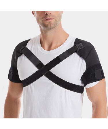 Adjustable Double Shoulder Brace for Fitness & Running | Sweat-Wicking Injury Prevention (M - Buy Online on GoSupps.com