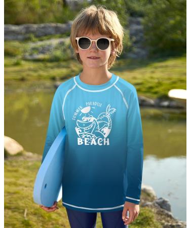BesserBay Children's UV Long Sleeve Rashguard | Quick-drying Swim Shirt for Boys 110-160 - Beach Blue - Buy Online on GoSupps.com