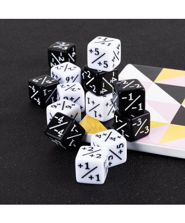 48-Piece MTG Dice Counters Set for Magic The Gathering | Creature Stats Buff Cube D6 Dice | CCG Card Game Accessory (Black & White) - Buy Online on GoSupps.com