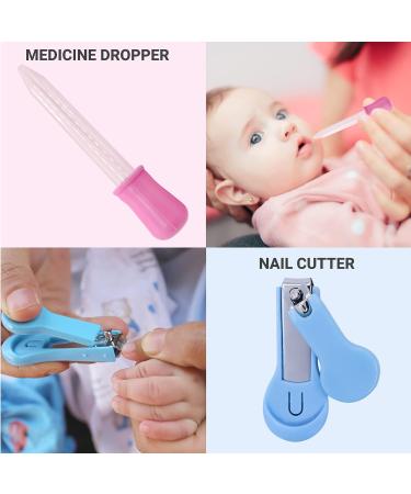 Baby Grooming Kit Baby Essentials - Hairbrush  Nail Clipper  Body Thermometer Nasal Aspirator  Med feed  Comb  Nail Trimmer Baby Care Products Blue - Buy Online on GoSupps.com