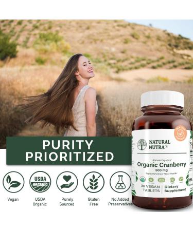 Natural Nutra Organic Cranberry Extract Pills for Kidney & Urinary Health - UTI Relief & Antioxidant Support - 30 Tablets - Buy Online on GoSupps.com