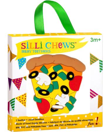 Silli Chews Pizza Toy Baby Teether - Silicone Teething Sensory Toy for Infants, Toddlers, and Kids - Buy Online on GoSupps.com