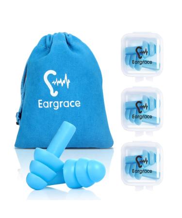 Reusable silicone earplugs - 3 pairs - SNR 31 waterproof soft hypoallergenic - comfortable hearing protection plugs for noise suppression for sleeping and for airplanes with a travel bag