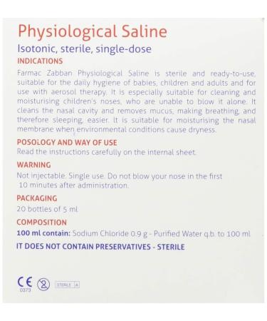 Sterile Saline Nasal Hygiene - 20x5ml Vials for Clear Breathing | International Shipping Available - Buy Online on GoSupps.com