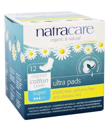 Natracare - Organic Cotton Natural Feminine Ultra Pads Super with Wings - 12 Pad(s) - Buy Online on GoSupps.com