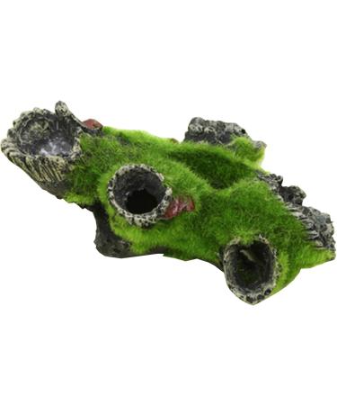 Buy Aquarium Rock Cave Decoration with Green Grass | Larnel Hide & Harz Accessories for Stunning Aquariums - Buy Online on GoSupps.com