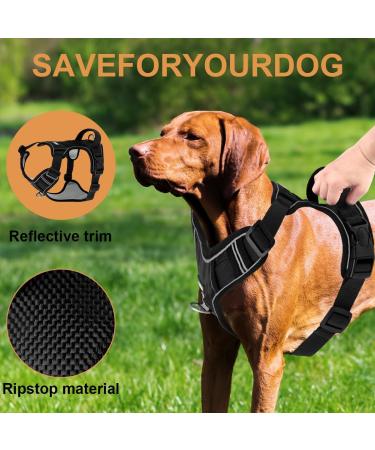 Etaccu Adjustable No-Pull Dog Harness with Handle - Breathable & Padded Safety Harness for Medium Dogs - Reflective Black - Buy Online on GoSupps.com