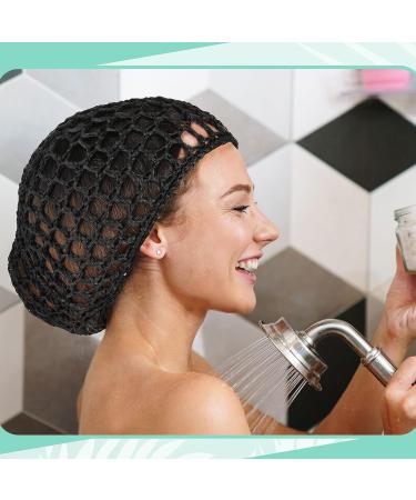 Geosar 4 Pcs Mesh Crochet Hair Net Rayon Knit Hair Wraps - Black Hair Accessories for Women - Buy Online on GoSupps.com