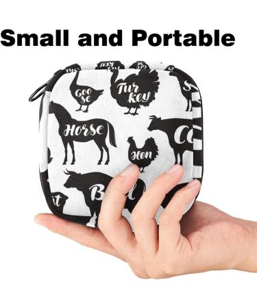 Shop Women's Binding-Up Bags: Farm Animals Silhouette Storage for Menstrual Needs | Multi-Zip Pocket Design - Buy Online on GoSupps.com