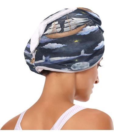 Marine Animals Dry Hair Cap & Quick Dry Towel Set - Super Absorbent Soft Comfortable | 2-Piece Headband Bundle for International Shipping - Buy Online on GoSupps.com