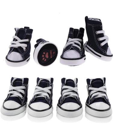 abcGoodefg Pet Dog Shoes | Puppy Canvas Sport Sneaker Boots | Outdoor Nonslip Causal Rubber Sole Shoes for Small Dog - Dark Blue - Buy Online on GoSupps.com