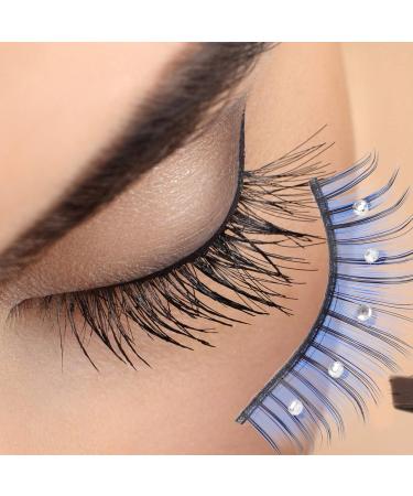 FRCOLOR 5 Pairs Soft Thick Lashes Soft Light Fake Lash Natural False Lashes with Color Handmade Eye Lashes Fake Lashes Natural Cosplay Lashes Blue Lashes With Diamond Fiber Eyelashes 5d - Buy Online on GoSupps.com