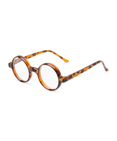 Readers.com Reading Glasses: The Harry Plastic Round Style for Men and Women - Tortoise 2.00