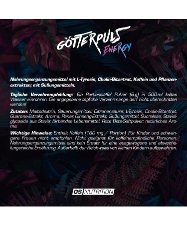 OS NUTRITION G tterpuls Energy 270g - 45 Energy Drinks (Dragon Fruit Blueberry Acai) | Buy Internationally - Buy Online on GoSupps.com