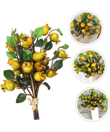 Zerodeko 2pcs Simulation Pomegranate Fruit Fireplace Decor Decorative Bouquet Christmas Garland Light House Decorations for Home Red Berry Faux Branches Silk Flower Wedding Props - Buy Online on GoSupps.com