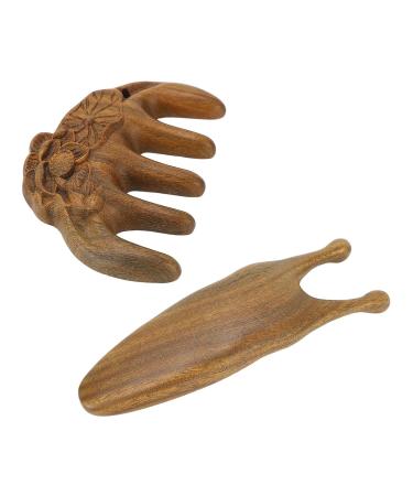 Buy Premium Sandalwood Massage Comb - Meridian Scalp & Nose Massager | Wide Tooth Static Free Wood Comb for Hair & Relaxation - International Shipping - Buy Online on GoSupps.com