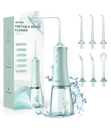 Sejoy Water Flosser for Teeth Cordless Flossers for Adults Kids Water Dental Flosser Pick Braces Flossers Rechargeable Oral Irrigator IPX7 Waterproof Gravity Ball Design Spot Spray Design Green