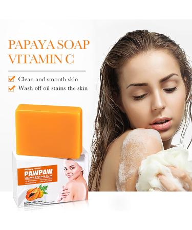 Papaya Goats Milk Soap Bar for Hyperpigmentation & Dark Spots - Vitamin C Face Wash for Clean Skin - Oil Control & Hydration - Buy Online on GoSupps.com