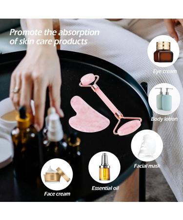 Geeric Gua Sha & Jade Roller Set - Natural Green Facial Massager for Fine Lines Edema & Eye Swelling Relief - Buy Online on GoSupps.com