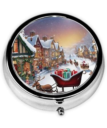 Christmas Village Mini Pill Box | 3 Compartment Travel Organizer | Portable Medicine Case for Home & Office - Buy Online on GoSupps.com