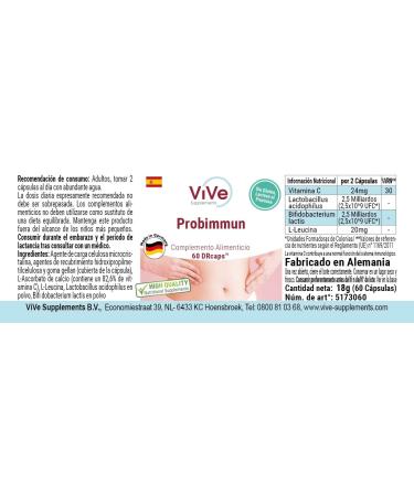 Probimmun - High Dose Lactobacillus Acidophilus & Bifidobacterium Lactis | 60 Time-Delayed Drcaps | Quality Probiotics from Germany by Vive Supplements - International Shipping Available - Buy Online on GoSupps.com