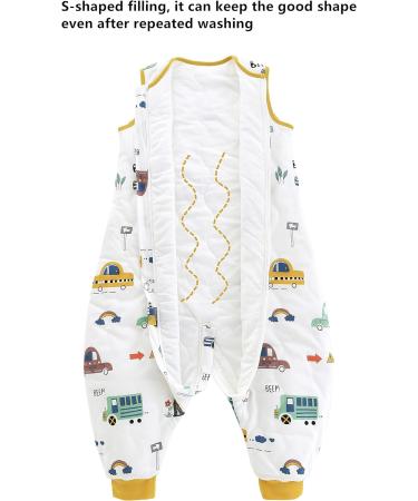 Chilsuessy Toddler Sleeping Bag with Feet 2.5 Tog - City Traffic 80cm/2-3 Years (CPC Certified) | Cotton Wearable Blanket for Infant Walking Pyjamas - Buy Online on GoSupps.com