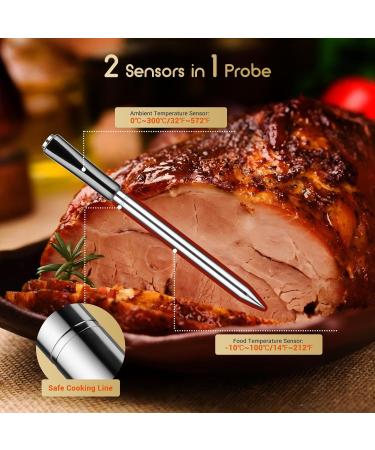 Buy Inkbird Wireless Meat Thermometer INT-11P-B | Bluetooth Grill & BBQ Thermometer | 91m App Control IP67 Waterproof Digital Cooking Thermometer for Oven & Smoker - Buy Online on GoSupps.com