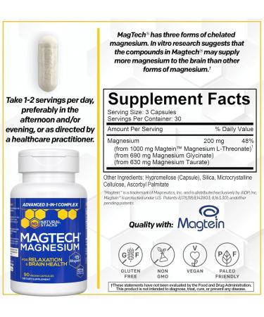 Magtech Magnesium Capsules & Lemonade Bundle - 3 Forms of Magnesium - Supports Relaxation and Brain Health* - 60 Total Servings - Buy Online on GoSupps.com