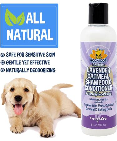Organic Lavender Oatmeal Dog Shampoo & Conditioner | Hypoallergenic Deodorizing Formula for Pets | Soothes Dry Itchy Skin | Aloe Allergy Relief | 8oz - Buy Online on GoSupps.com