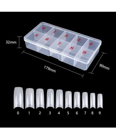 Natural False Nails 500 Pieces French Acrylic Nails Artificial Fake Nails False Nail Tip 10 Sizes With Box for Women Girls - Buy Online on GoSupps.com