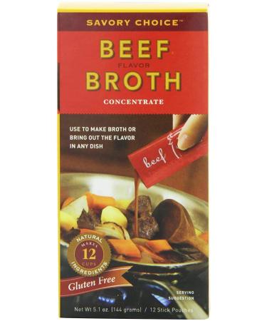 Savory Choice Liquid Beef Broth Concentrate 5.1oz Box (Pack of 2) + 0.42oz Beef Pack of 24 - Premium Quality Broth - Buy Online on GoSupps.com