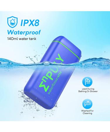 Enpuly Cordless Water Flosser | Rechargeable Dental Oral Irrigator - 4 Jet Tips, 3 Modes, IPX8 Waterproof - Mini Portable for Travel & Home (Dazzling Blue) - Buy Online on GoSupps.com