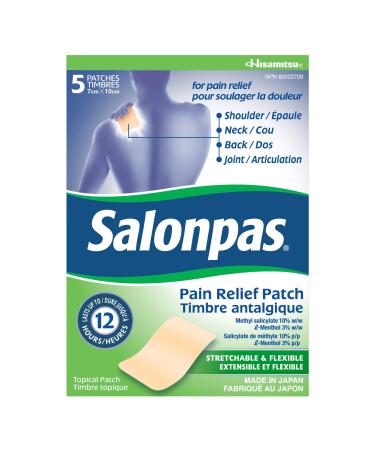 Salonpas 12 Hour Pain Relief Patch 5 Count (Pack of 1)