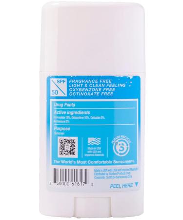 Reef Safe SPF 50 Body Sunscreen Stick - Water Resistant, Paraben and Fragrance Free - 1.5oz 2 Pack - Buy Online on GoSupps.com