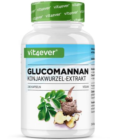 Glucomannane de la racine de konjac - 240 g lules - fortement dos avec 4200 mg par portion journali re - optimis avec du chrome - v g talien