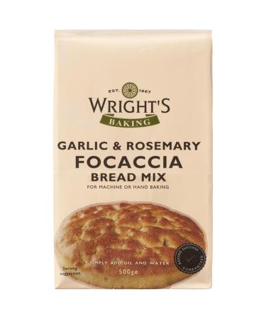 Wright's | Garlic & Rosemary Focaccia Bread Mix 5X500g | It has a wonderful Mediterranean flavour bursting with garlic and rosemary sprigs | Baking Success Guaranteed | Suitable for Vegetarians