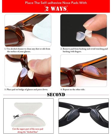 12 Pairs Black Adhesive Silicone Eyeglass Nose Pads - Anti-Slip Stick-On for Plastic Frames - Buy Online on GoSupps.com