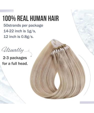 Buy Hetto Real Hair Microring Extensions - Blonde & Ash Blonde Highlights | 50cm 50g | Best Quality Hair Extensions - Buy Online on GoSupps.com