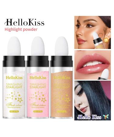 GECOMO Hellokiss Highlighter Stick- Pink Shimming Powder for Eyes, Face & Body - Tiktok Makeup - Buy Online on GoSupps.com