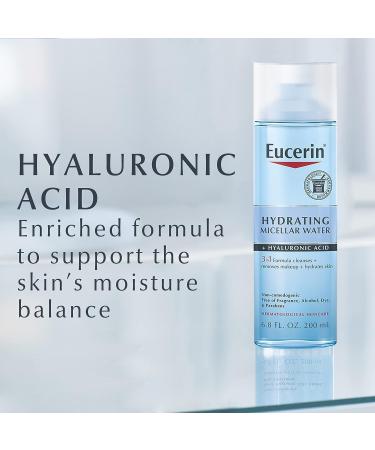 Eucerin Hydrating 3-in-1 Micellar Water with Hyaluronic Acid - 6.8 Fl Oz - Buy Online on GoSupps.com
