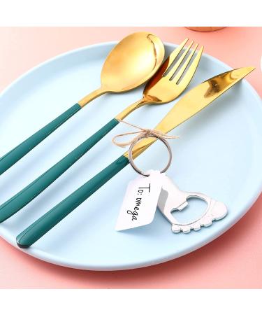 50 Pieces Baby Footprint Keychain Bottle Opener Set with Organza Bags - Baby Shower Party Favors in Silver - Buy Online on GoSupps.com