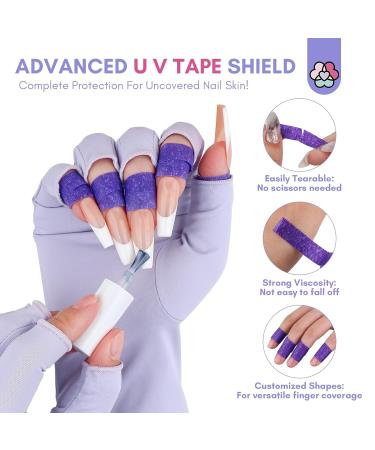 Saviland UV Gloves for Gel Nails - UPF200+ Protection & Nail Care | Nail Lamp Curing Gels & Skincare | Ideal Gift for Women - Purple - Buy Online on GoSupps.com