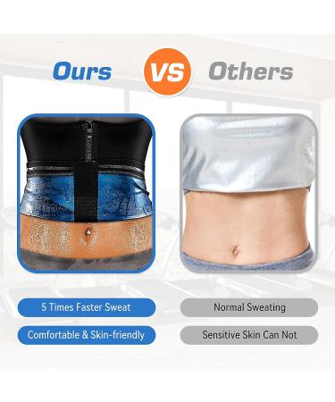 Women's Weight Loss Sauna Suit Shirt Jacket | Long Sleeve Sweat Vest | Blue Medium - Buy Online on GoSupps.com
