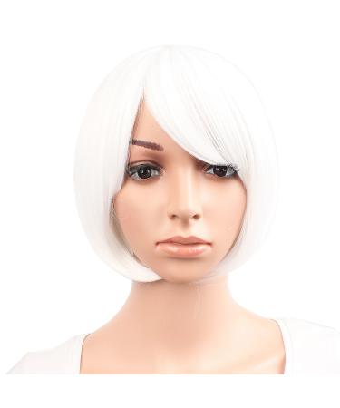 MapofBeauty Women Short Straight Cosplay Party Wig BOB Wig (White) - Buy Online on GoSupps.com